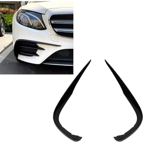 Front Bumper Lip Splitter Spoiler Fog Lamp Grille Cover Trim for Mercedes-Benz E Class W213 E200 E260 E300 2016-2020