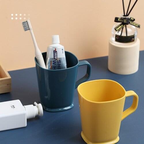 Simple Round Bathroom Toothbrush Toothpaste HolderWashing Tooth Cup Hot Sale PP Drinking Glass Tooth Mug Traveling Camping