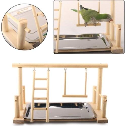 Parrot Standing Training Frame Bird Playground with Food Tray Pet Supplies