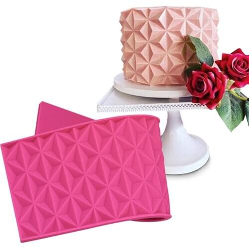 3D Triangle Lace Silicone Mold Cake Lace Mat Fondant Molds Cake Decorating Tools Pastry Cake Border Molds Baking Moulds