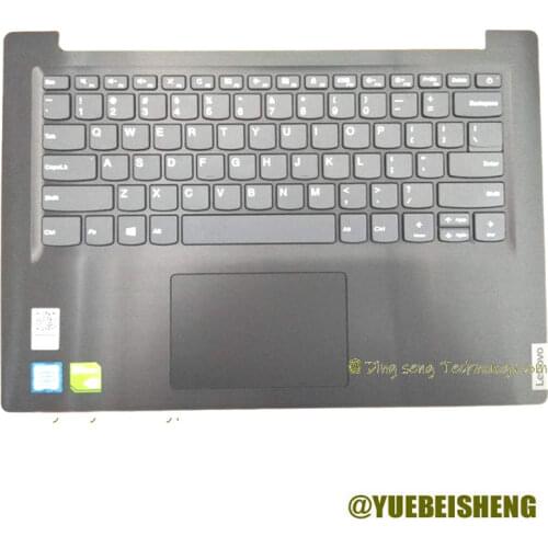 YUEBEISHENG 96%New for Lenovo 14" ideapad S145-14 S145-14IWL palmrest US keyboard Upper cover Touchpad 2019Y, Dark Gray