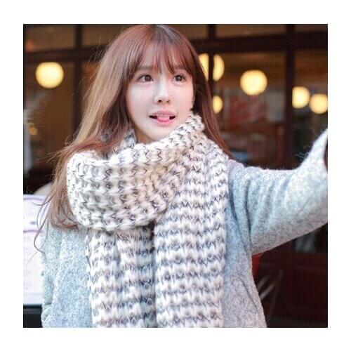 Women men scarf Korean wool female student long thick warm knitting winter scarf