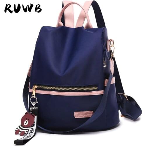 Oxford Backpack Women Bag Back Girls 2020 Bookbag Youth Student SchoolBag Bagpack Woman Back Pack Black Anti Thief School Bags