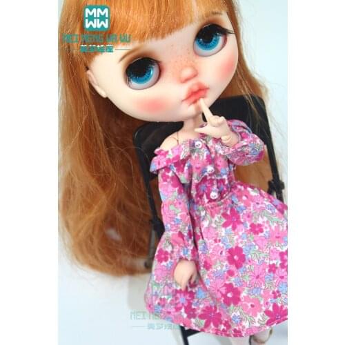 1pcs Blyth Doll Clothes fashion rose red strapless dress for Blyth , Azone1/6 doll accessories