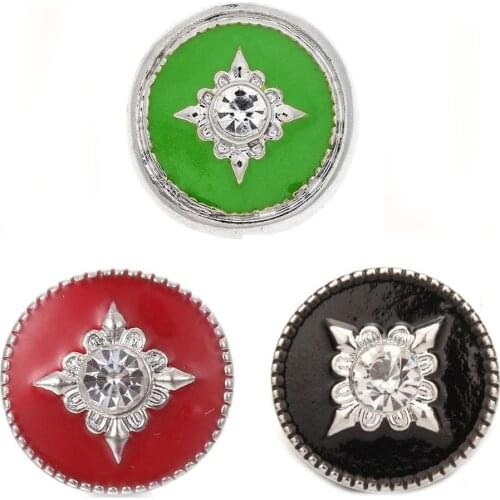 10pcs/lot High quality metal snap button snap jewelry 18mm crystal snaps jewelry fit for snap bracelet bangle