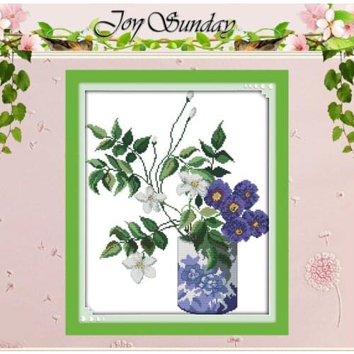 Free Ship Purple Flower Vase Counted Cross Stitch Cross Stitch Chinese 11CT 14CT Cross-Stitch Kit Handmade Embroidery Needlework