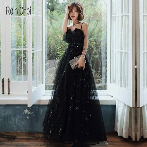 Long Formal Prom Dresses Black Wedding Party Gowns Formal Evening Dresses