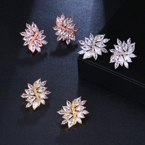 Ekopdee Kpop 2021 Trendy Zircon Earrings For Women Elegant Geometric Zircona Butterfly Earring Female Wedding Dainty Jewelry New