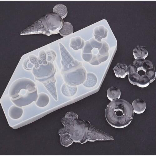 DIY Ice Cream Mold Donut Popsicle Crystal Epoxy Silicone Resin Mold Cone AB Glue Craft Mold