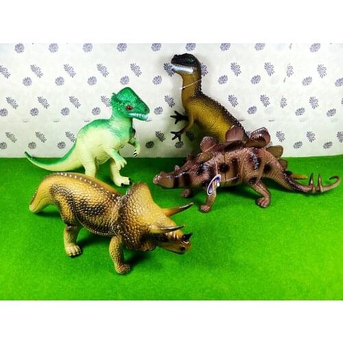 4pcs/lot Simulation Toys Stegosaurus Triceratops Animal Mold Dinosaur Figures Children Toys Xmas Gift for Kids
