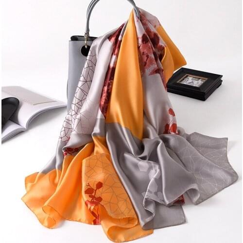 KOI LEAPING new summer woman fashion colorblock print printing long scarf scarves headscarf hot popular mature girl gift