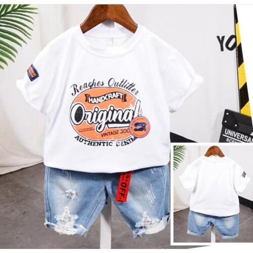 Summer Baby Boy Clothes Toddler Boys T-shirts + shorts 2pcs Suits New Children Print Clothing Sets Kids Cotton Cute Sets 2-7year