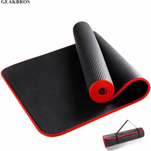10MM Extra Thick Non-slip Yoga Mat 183cmX61cm High Density NBR Exercise Mat For Fitness Tasteless Pilates Gym Pads With Strap