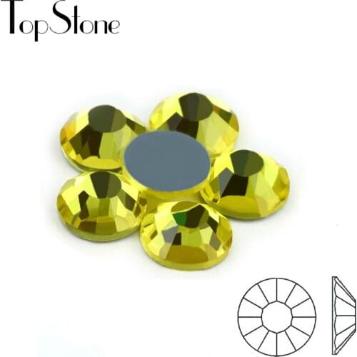 Citrine Color HotFix Rhinestones ss6 8 10 12 16 20 30 Iron On Flatback Hot Fix Rhinestones Flat Back Crystals For Luxury Dress