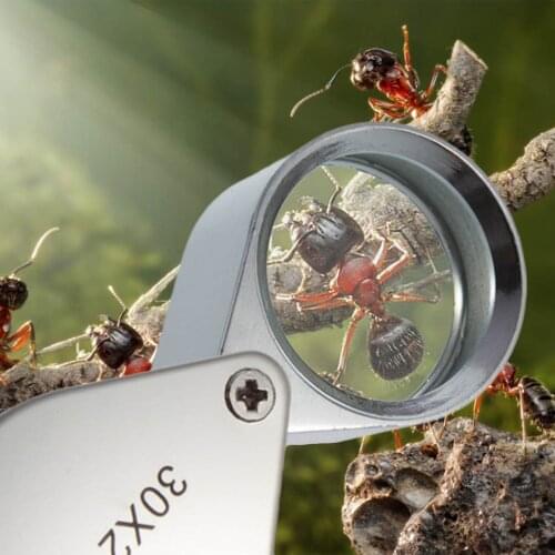 Hot Mini 30X Glass Magnifying Magnifier Jeweler Eye Jewelry Loupe Loop 30*21mm Triplet Jewelers Eye Glass