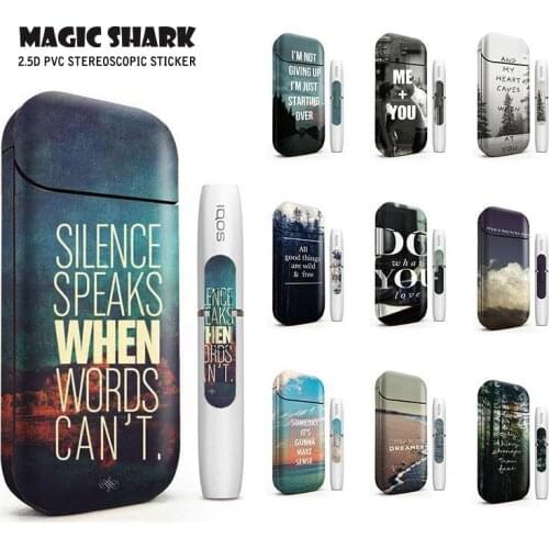 Magic Shark 2.5d Stereo Words Sea Mountain Electronic Cigarette PVC Material Film Sticker For IQOS 2.4 Plus 2.4p 4026-4035