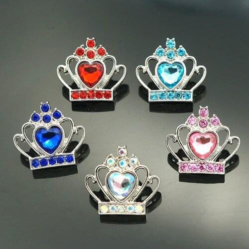 Fashion beauty Rhinestone Crown 20MM metal snap buttons fit DIY 18mm snap jewelry wholesale KZ3255