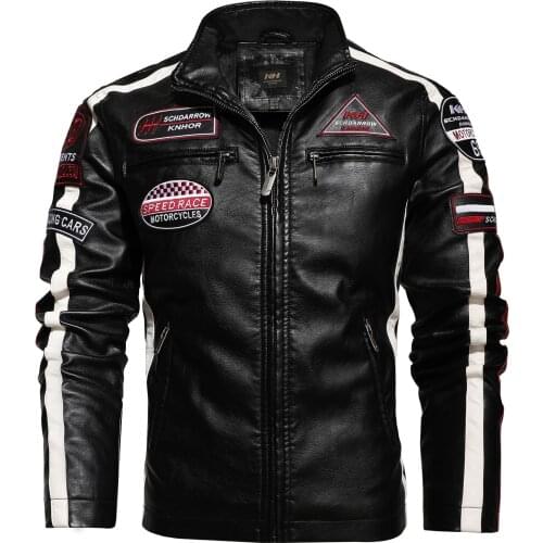 2021 Winter Leather Men Fur Lined Warm Motorcycle Jacket Slim Street Fashion BLack Biker Coat Pleated Design Zipper