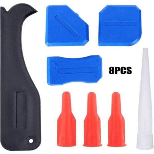 8-piece tool set, sealing scraper filler cap sealant tool, silicone sealant, trimming and smoothing tool, silicone