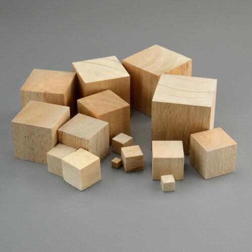 Nature Balsa Wood Block Unfinished DIY Craft Wood Cubes Various Size Super Light Weight