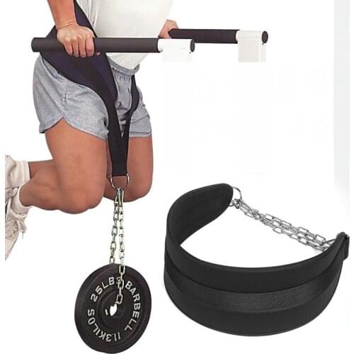 Nylon Fitness Belt, 150KG Load Bearing Waist Support with Chain, Weight Lifting Exercise Fitness Belt, Gym Body Building Belt