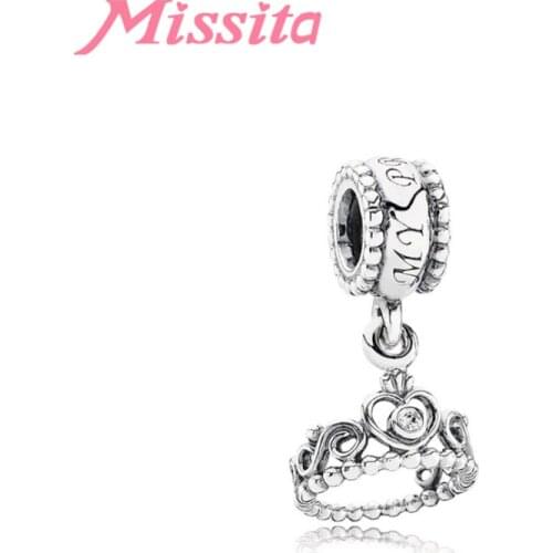 MISSITA Vintage Romantic Crown Charm fit Brand Bracelets Necklaces for Women Jewelry making Ladies Jewelry Accessories Gift