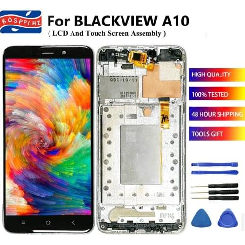 KOSPPLHZ Original For Blackview A10 LCD Display + Touch Screen Digitizer Assembly + Frame Replacement Front Screen Lens +Tools