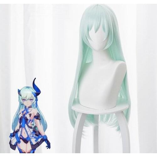 Collapse 3 Valkyrie Lilia Arin Mint Green Long Straight Cosplay Anime Wig