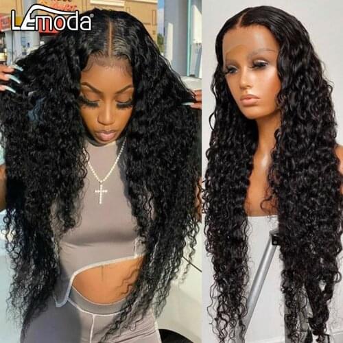 HD Transparent Lace Wig 13x6 Lace Front Human Hair Wigs For Black Women Brazilian Water Wave Curly Deep Wave Lace Front Wig