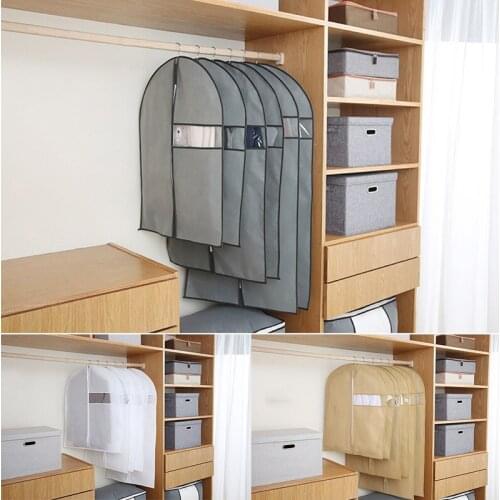 Perspective Non-woven Clothing Covers Suit Bag Clothes Moisture Dust cover Home Wardrobe Closet Organizer Hanging Clothing