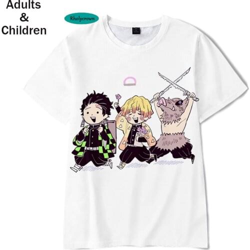 Casual 3D Printed Demon Slayer Kids t-shirt Men Women Summer Hip Hop 3D Comic Kimetsu no Yaiba Boys Girls Cool White T shirt
