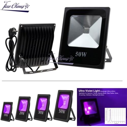 UV LED Stage Light Floodlight 10W 20W 30W 50W 395NM High Power Ultra Violet Blacklight for DJ Disco KTV Stage Lighting Effect