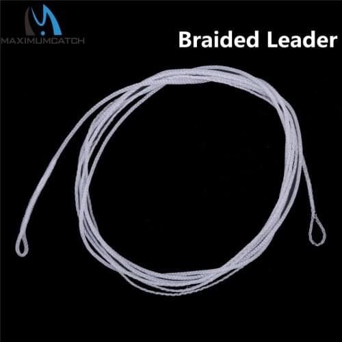 Maximumcatch Braided leader Line 6ft/10ft 20lb 2pcs Floating Leader Fishing Line with 2 Loops