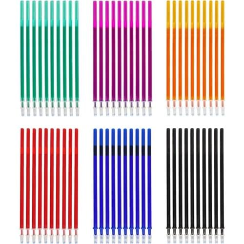 20pcs/lot 0.5mm Color Ink Erasable Pen Refill Rods Washable Handle Magic Erasable Gel Pens for Office School Writing Stationery
