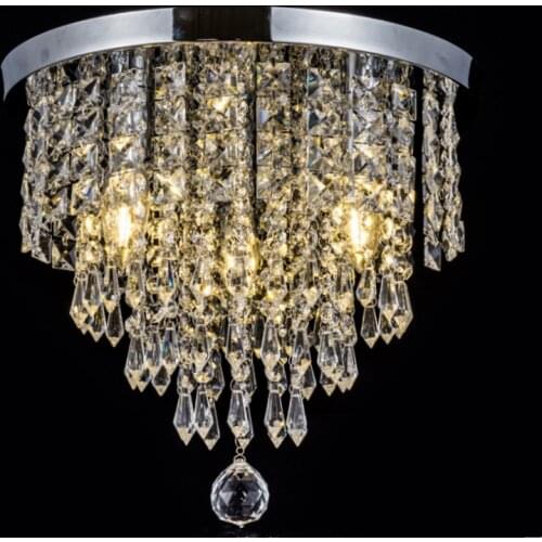 European style light luxury crystal Lustre chandelier living room bedroom bedroom E27 crystal ceiling lamp Fixtures Home Decor