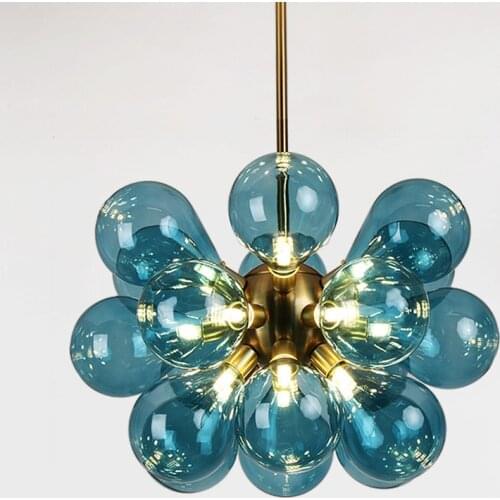 Nordic Glass Bubbles Parlor Led Pendant Light Loft Deco Hotel Hall Bedroom Dining Room Suspension Lamp ZM111802