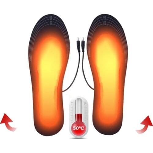 USB Heated Shoe Insoles Foot Warming Electric Pad Feet Sock Pad Washable Mat Outdoor Sports Skiing Warmer Insoles 1 Pair