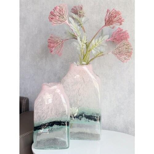 Vase European Translucent Pink Manual Blowing Modern Simplicity New Chinese Style Decorative Ornaments для домашнего интерьера