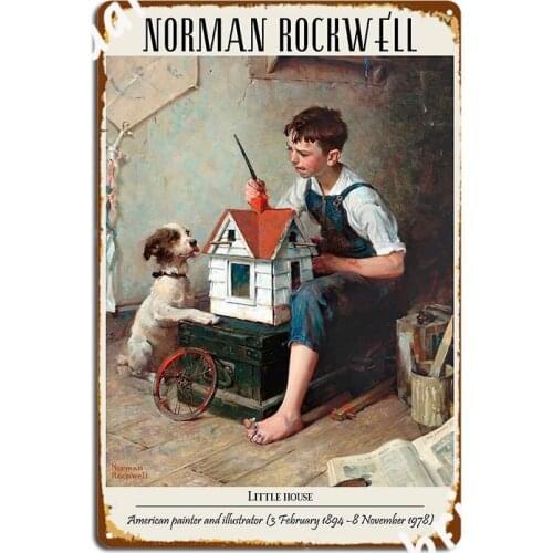Vintage Poster Norman Rockwells Little House Metal Sign Painting Décor Garage Club Custom Club Tin Sign Poster