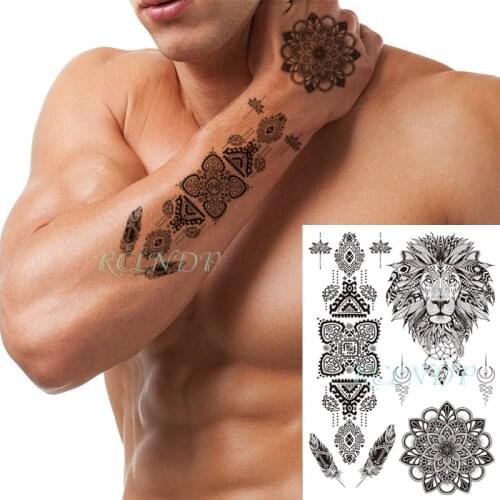 Waterproof Temporary Tattoo Stickers Lion Totem Pattern combination Fake Tatto Flash Tatoo hand foot arm for kids women men