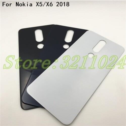 Good quality Original New Glass Housing Panel For Nokia X5 X6 (2018) Back Cover Battery Cover Case Repair Part +Logo