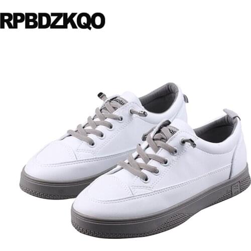 2019 designer spring autumn flats rubber sole lace up trainers ladies round toe sneakers white chinese cheap shoes china women