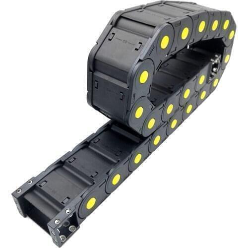 1 Meter 25x50mm Transmission Drag Chain Wire Carrier Cable Enclosed Open On Both Sides Towline With End Connectors Free Shipping