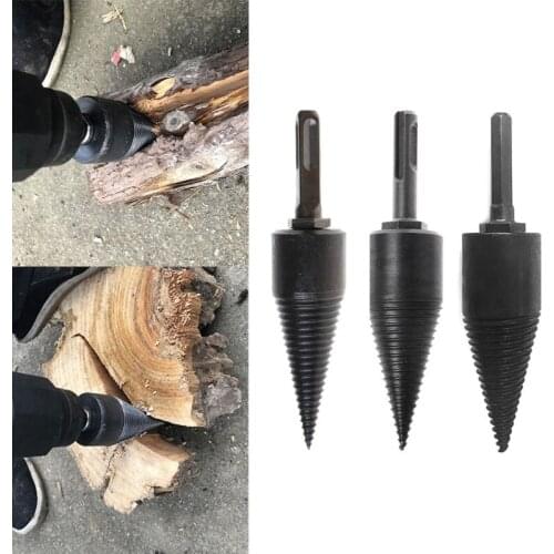 1 Pc Firewood Machine Drill Wood Cone Reamer Punch Driver Drill Bit Split Drilling Tools 130x32mm
