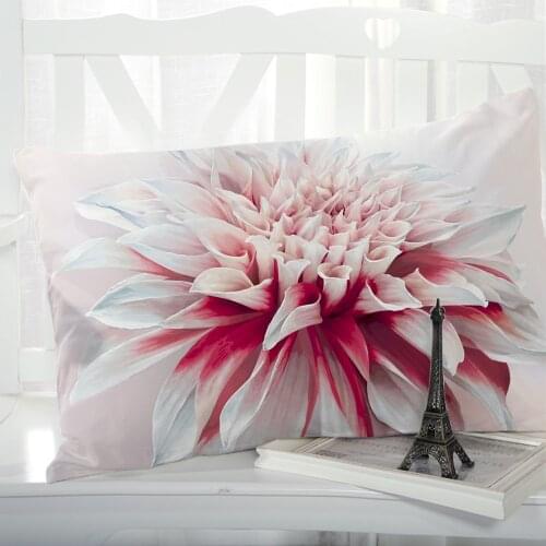 1pc Pillow cover Pillow case Luxury Bedding Pillowcase Pillowcovers decorative 50x70 Customizable size 3D Print Flowers open
