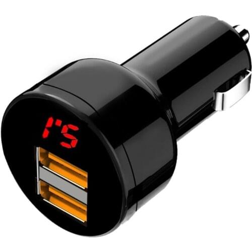 12V/24V Dual Ports 3.1A USB Car Cigarette Charger Lighter Digital LED Voltmeter Power Adapter for Mobile Phone Tablet GPS