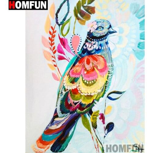 HOMFUN Full Square/Round Drill 5D DIY Diamond Painting "Oil painting bird" Embroidery Cross Stitch 5D Home Decor Gift A14113