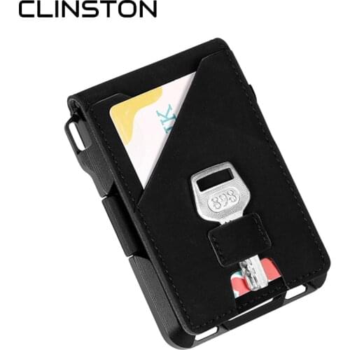 Aluminium RFID Blocking Bank Men Aluminum Alloy Plus Wind Horse Leather Multi-Function Outdoor Card Holder Mini Card Wallet