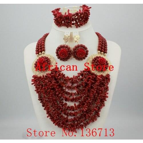Free Shipping !!!Fashion Nigerian Wedding African Beads Jewelry set Coral Necklace Bracelet Earrings Jewelry Set R234