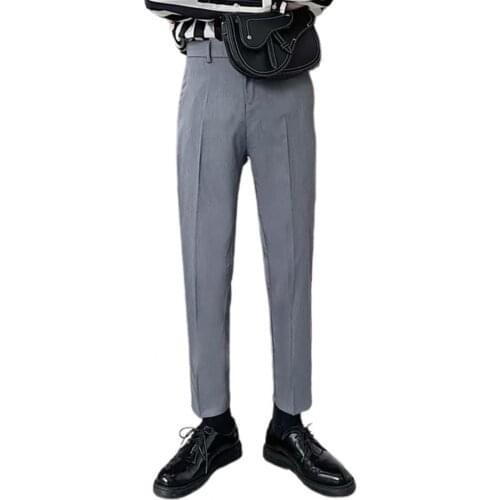 Summer Pants Men Trousers Solid Color Mid Rise Pockets Straight Dress Pants Slacks Straight pants casual Pants M-4XL